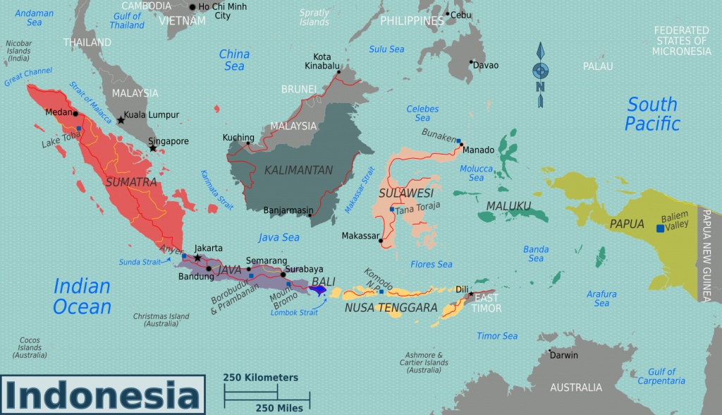 carte pour voyager en Indonésie